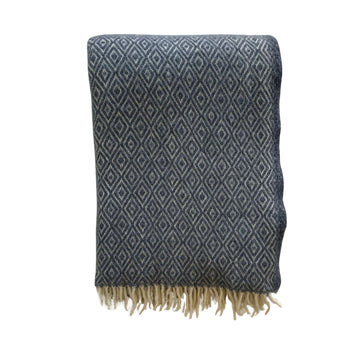 New Zealand Wool Throw - Dark Blue Throws 