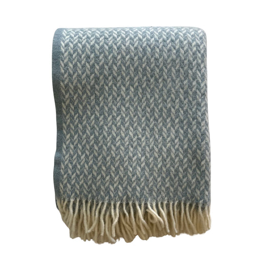New Zealand Wool Throw - Light Blue Throws 
