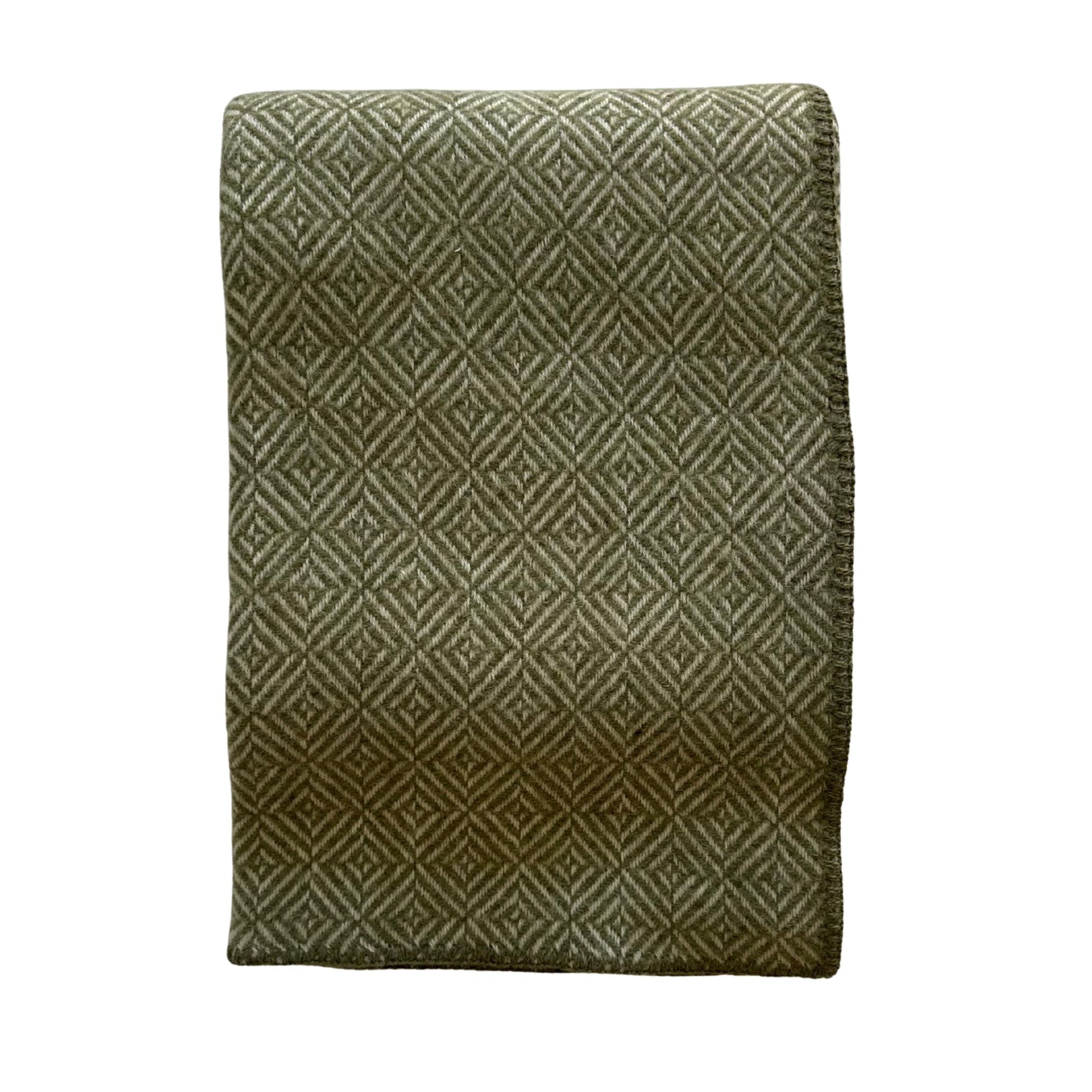 New Zealand Wool Throw - Olive Green Throws 