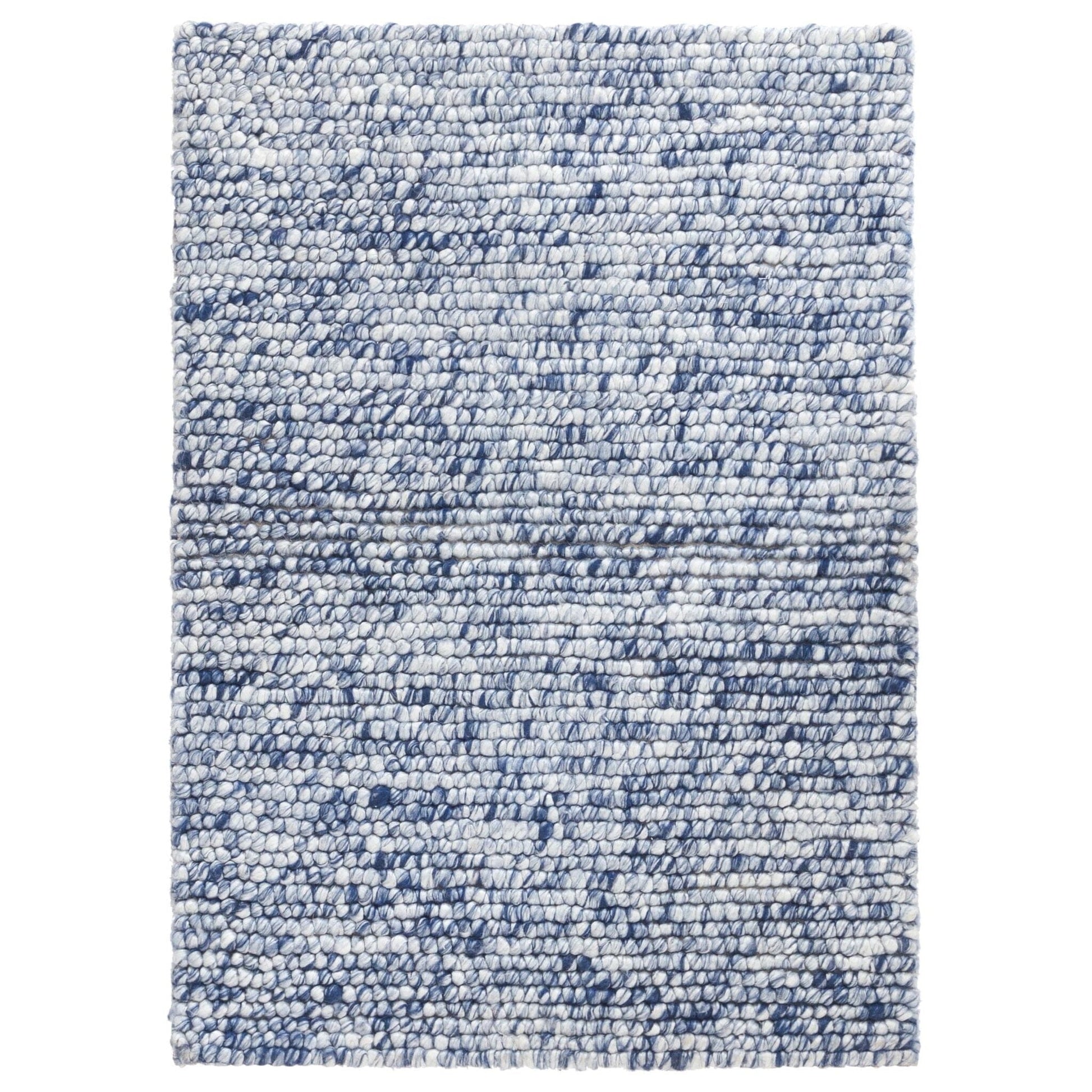 Niels Navy Handwoven Wool/Viscose Rug Rugs 
