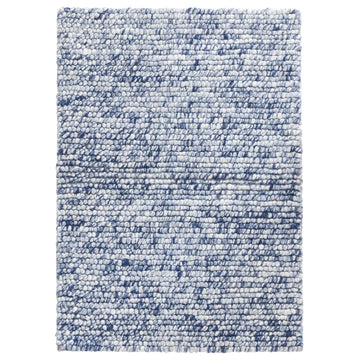 Niels Navy Handwoven Wool/Viscose Rug Rugs 
