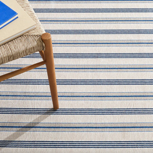 Nimes Ticking Neutral Machine Washable Rug WASHABLE 