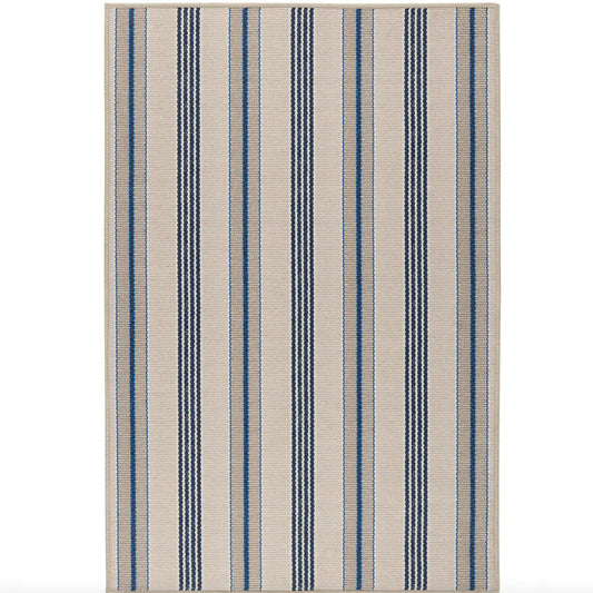 Nimes Ticking Neutral Machine Washable Rug WASHABLE 