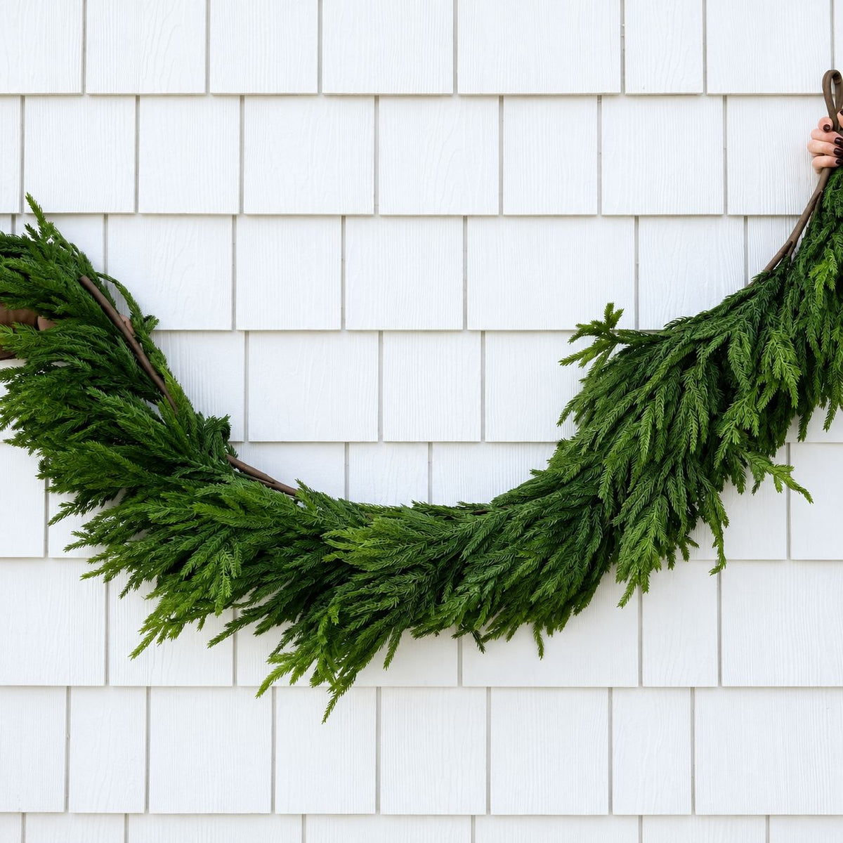 Norfolk Thick Pine Garland 72" Greenery 