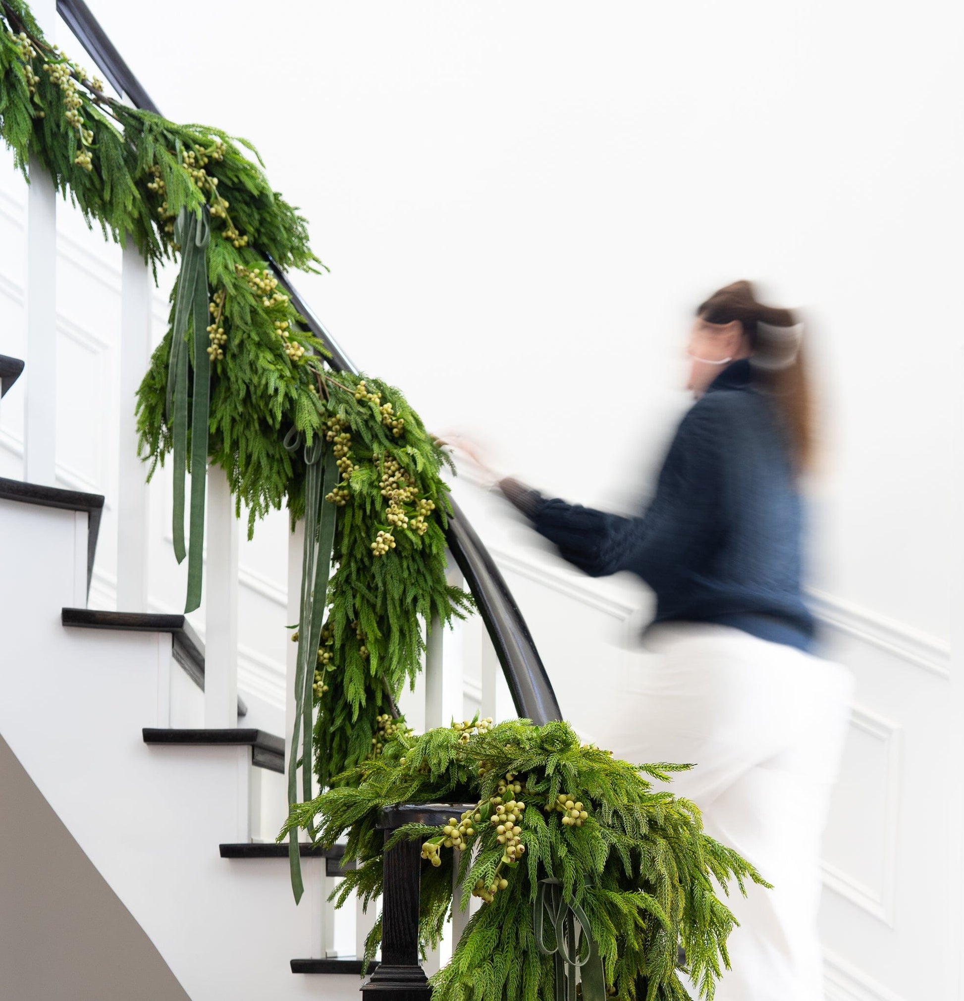 Norfolk Thick Pine Garland 72" Greenery 