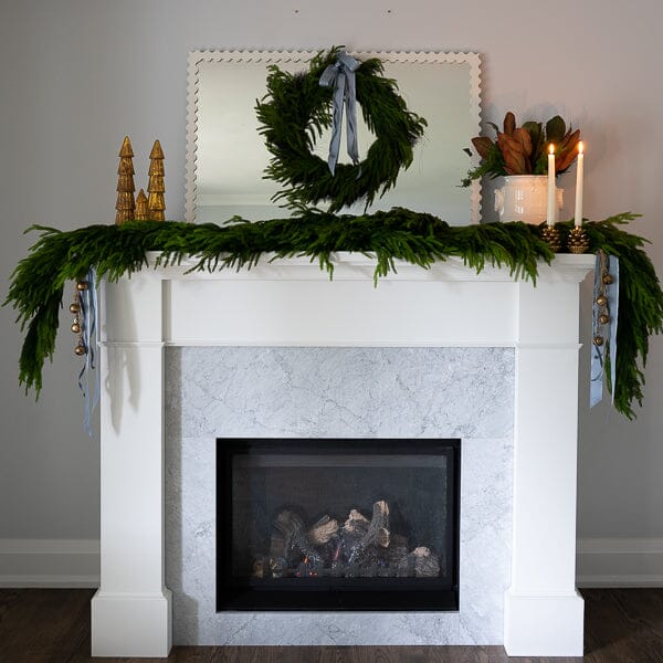 Norfolk Thick Pine Garland 77" Greenery 