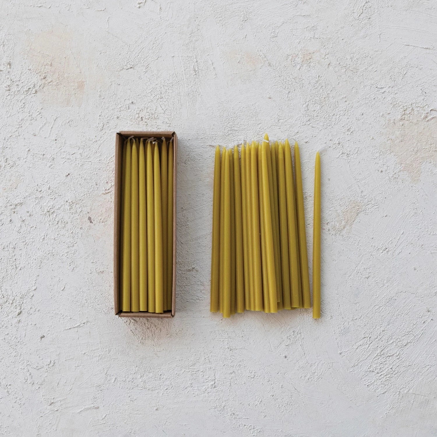 Ochre Unscented Thin Taper Candles & Home Fragrance 