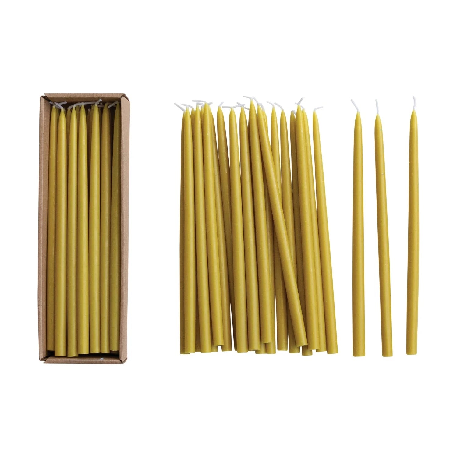 Ochre Unscented Thin Taper Candles & Home Fragrance 