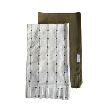 Olive Green Ruffle Kitchen Dish Towel Kitchen 