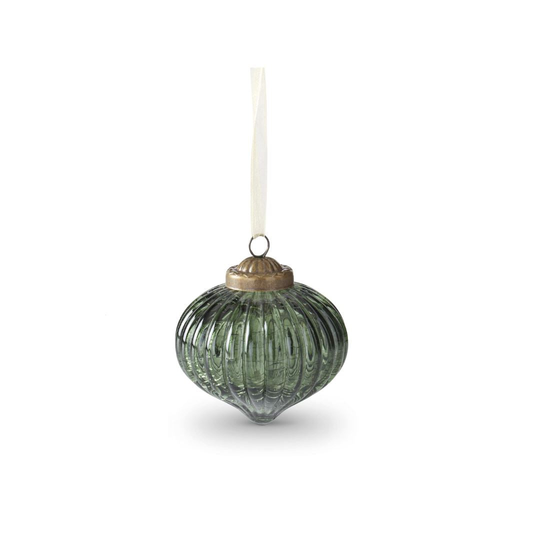 Onion Green Glass Ornament Objects & Accents 