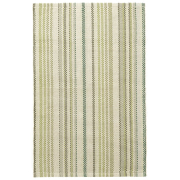 Oslo Stripe Green Handwoven Cotton Rug Rugs 