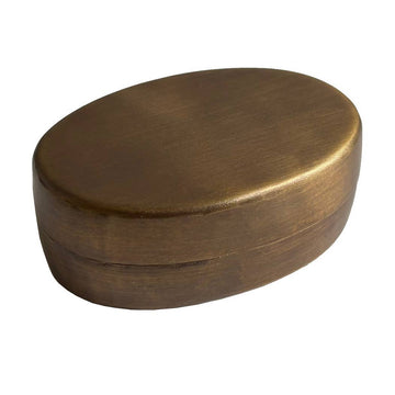 Oval Antiqued Brass Storage Box Decorative Accessories 