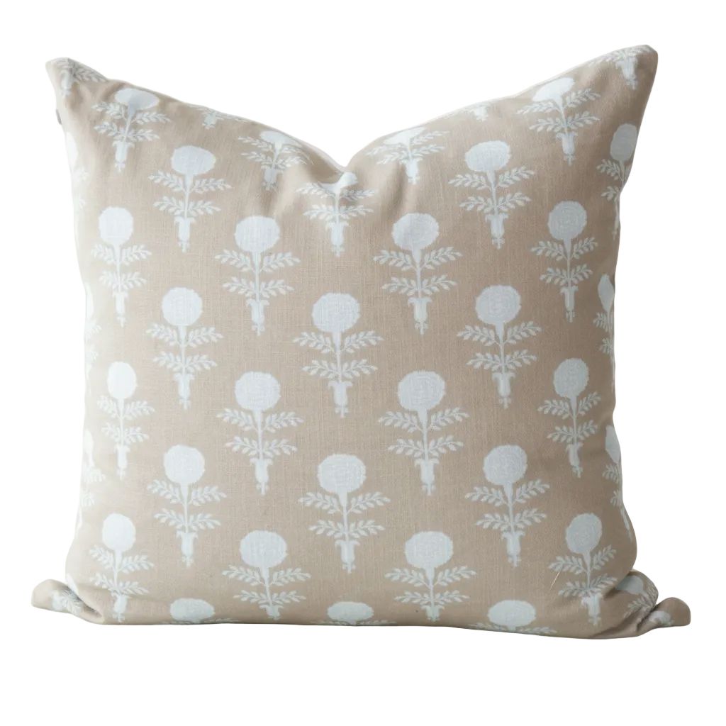 Oyster Block Print Pillow 22" Pillows 