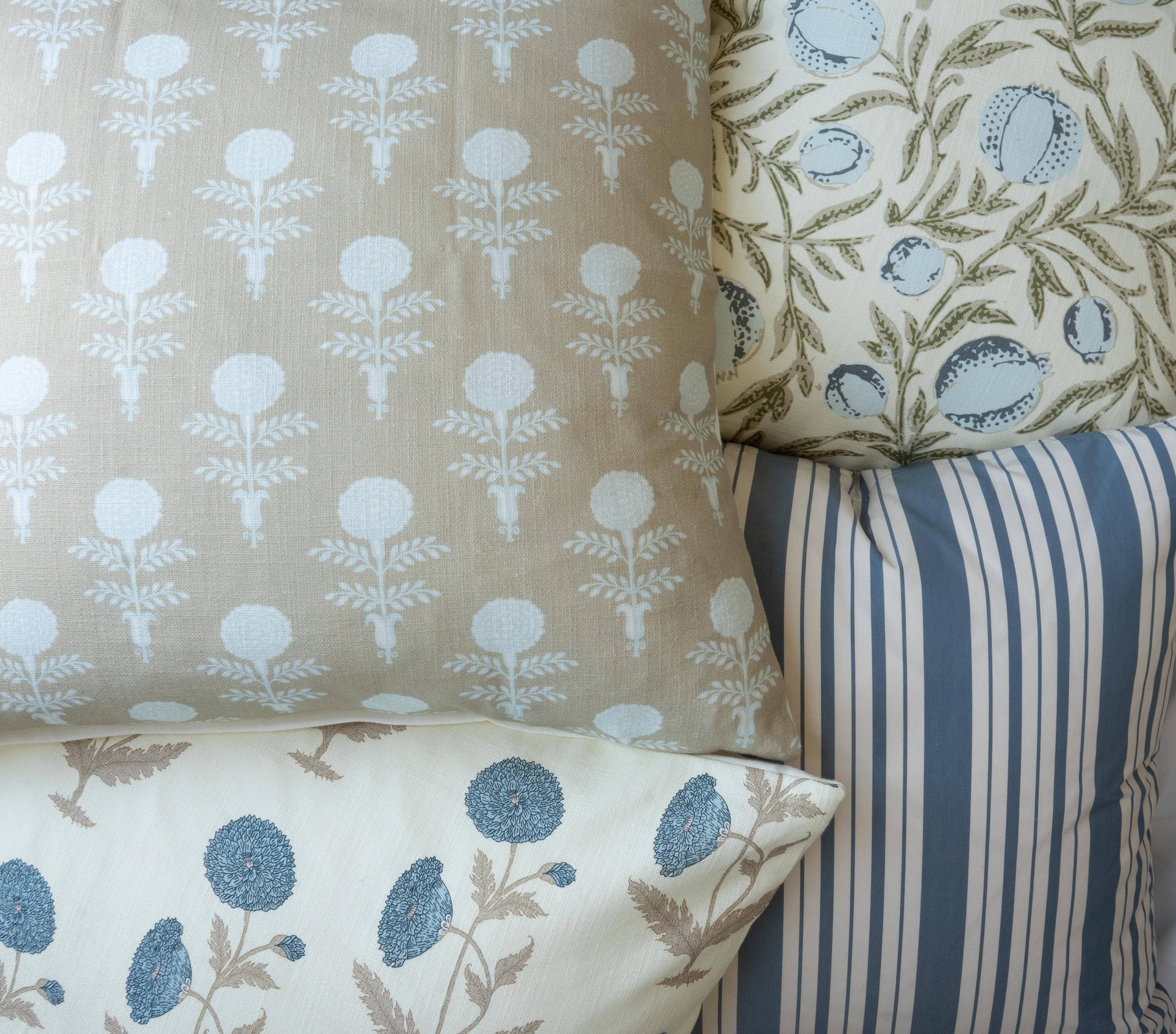 Oyster Block Print Pillow 22" Pillows 