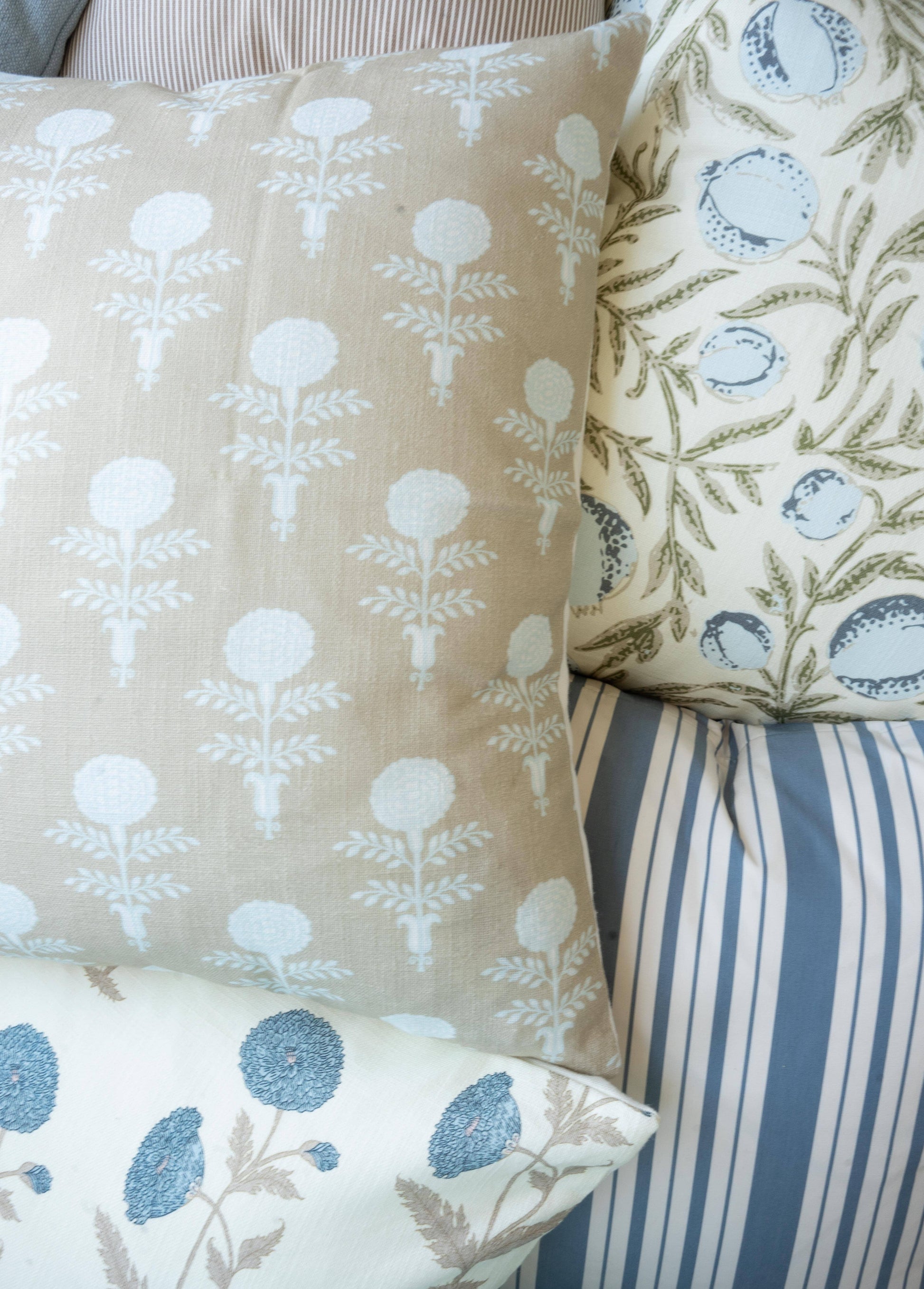 Oyster Block Print Pillow 22" Pillows 