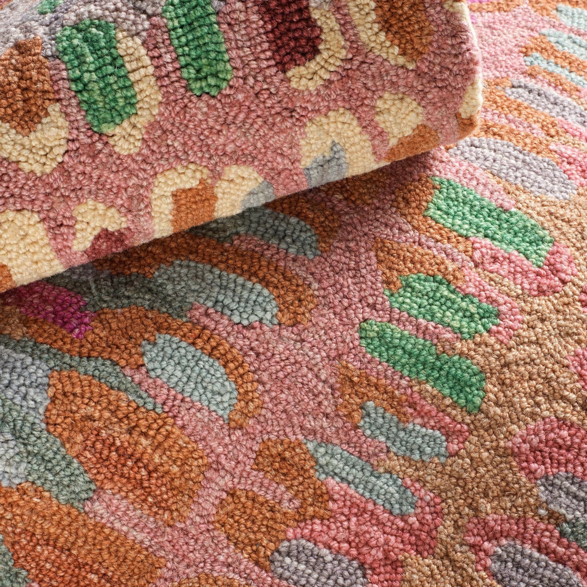 Paint Chip Clay Hand Micro Hooked Wool Rug Rugs 