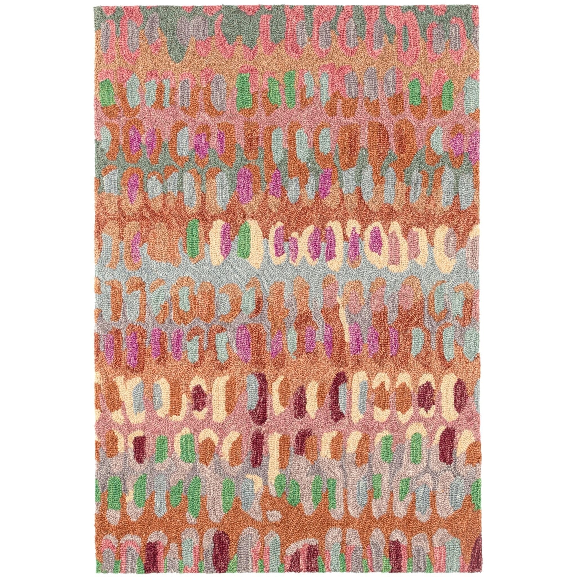 Paint Chip Clay Hand Micro Hooked Wool Rug Rugs 