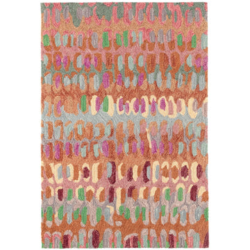 Paint Chip Clay Hand Micro Hooked Wool Rug Rugs 