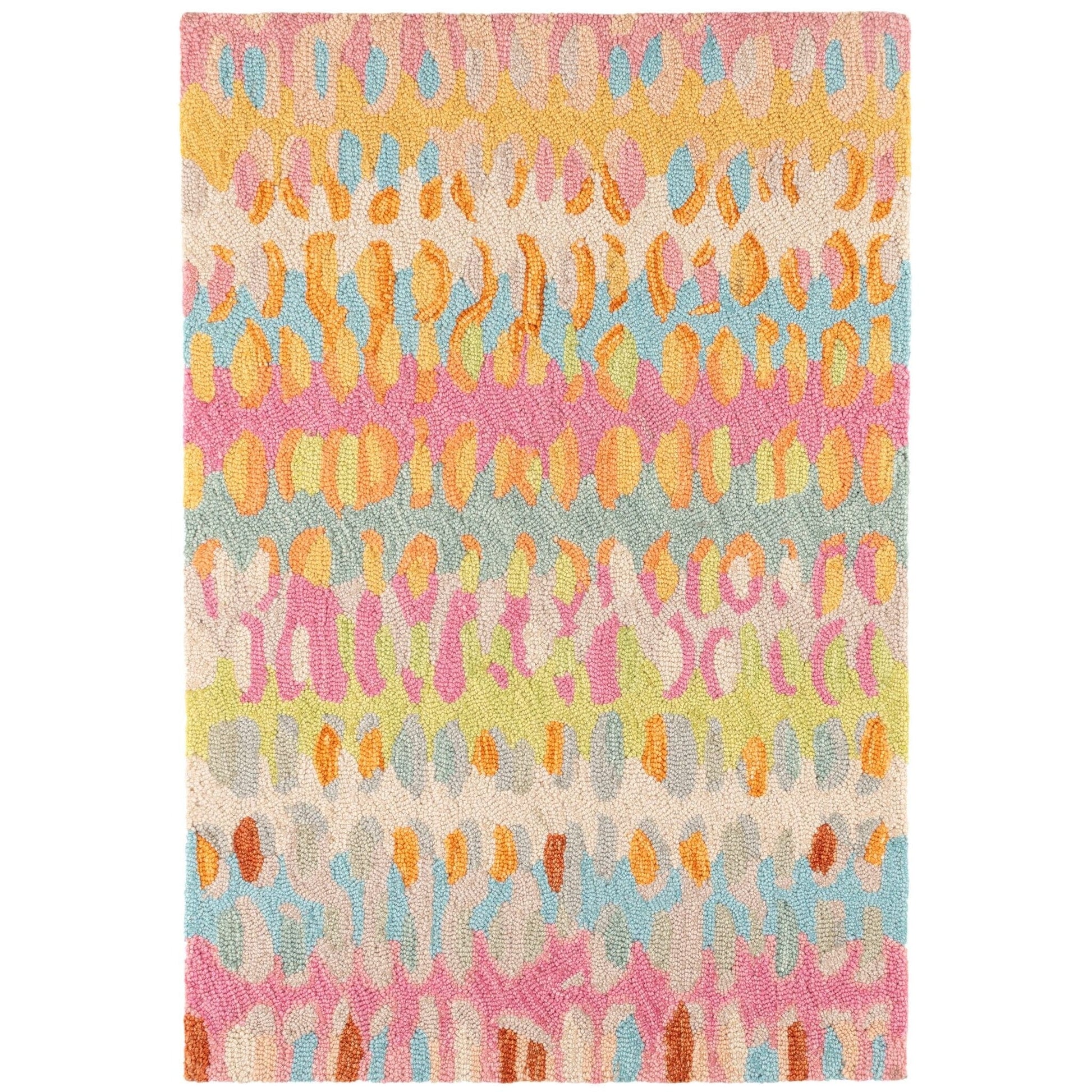 Paint Chip Confetti Hand Micro Hooked Wool Rug Rugs 