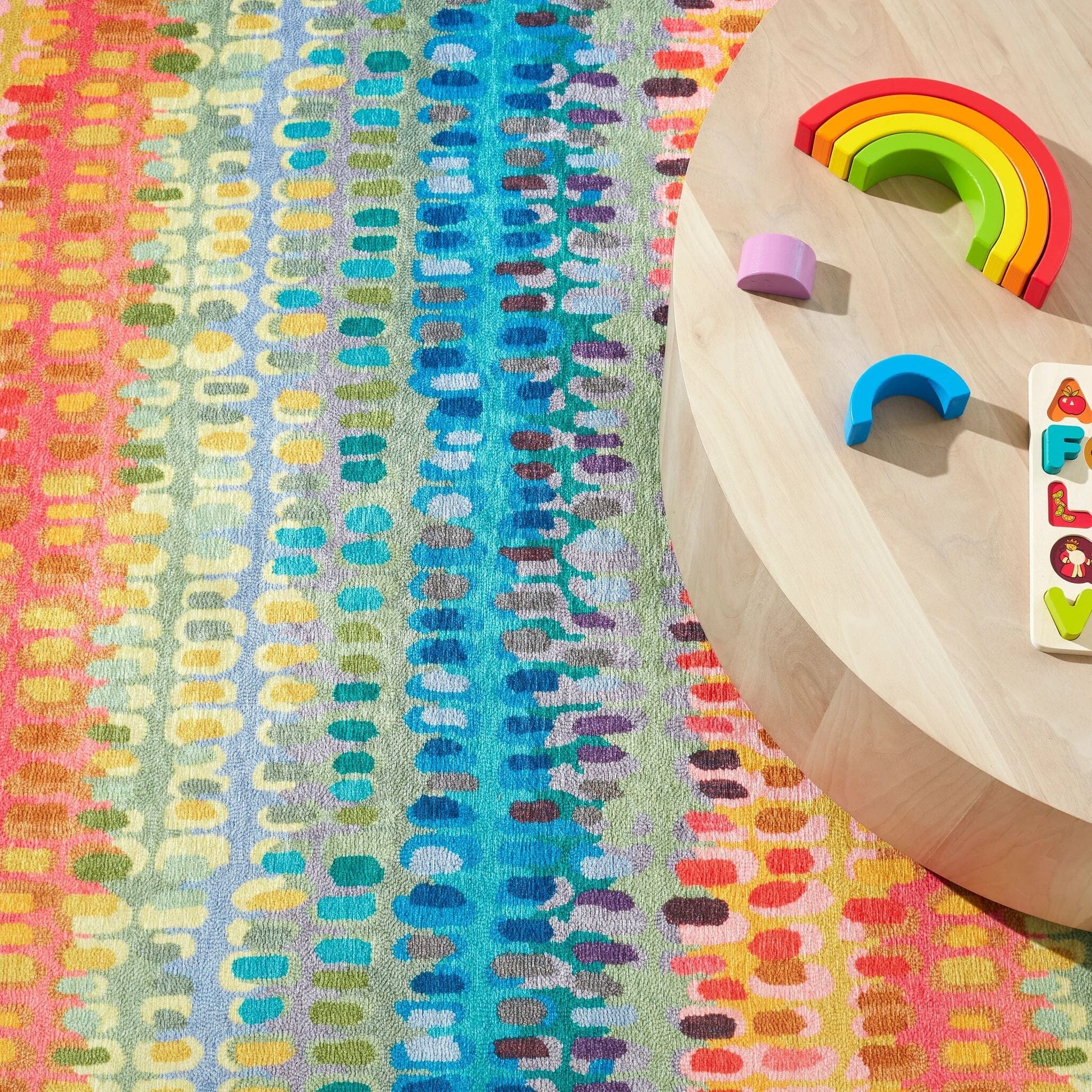 Paint Chip Multi Machine Washable Rug Rugs 