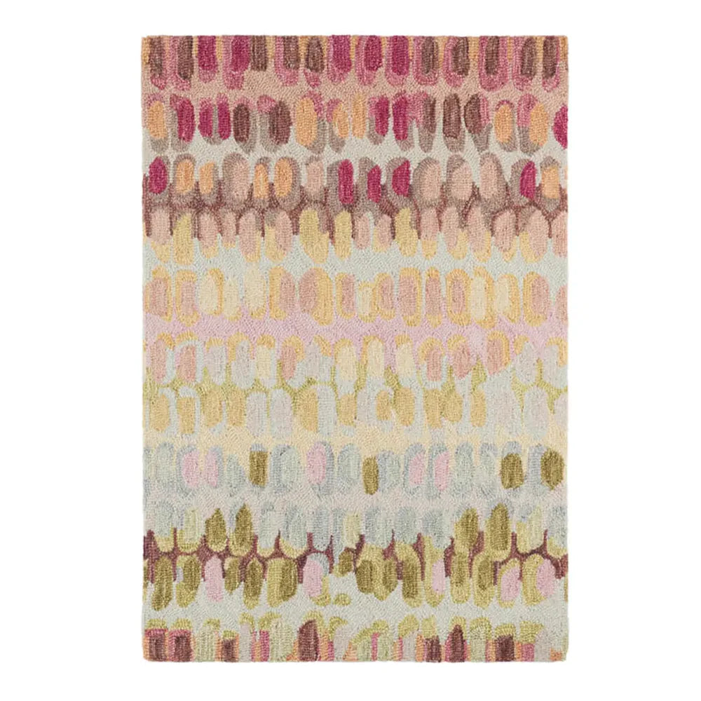 Paint Chip Pastel Hand Micro Hooked Wool Rug Rugs 