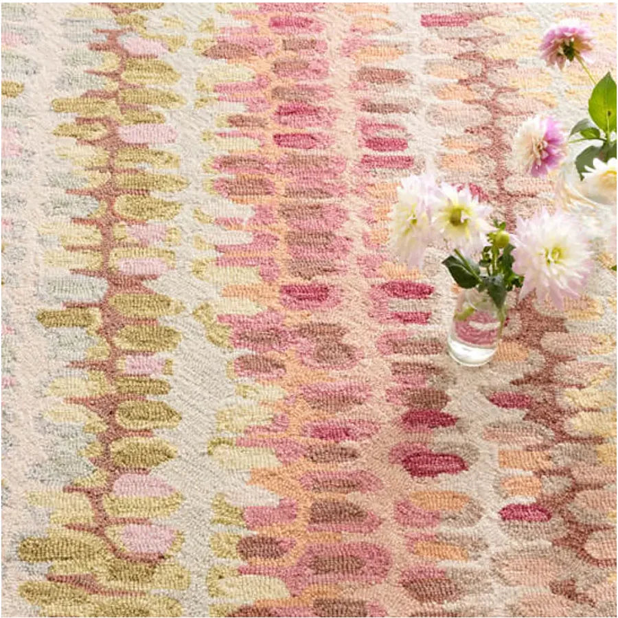 Paint Chip Pastel Hand Micro Hooked Wool Rug Rugs 