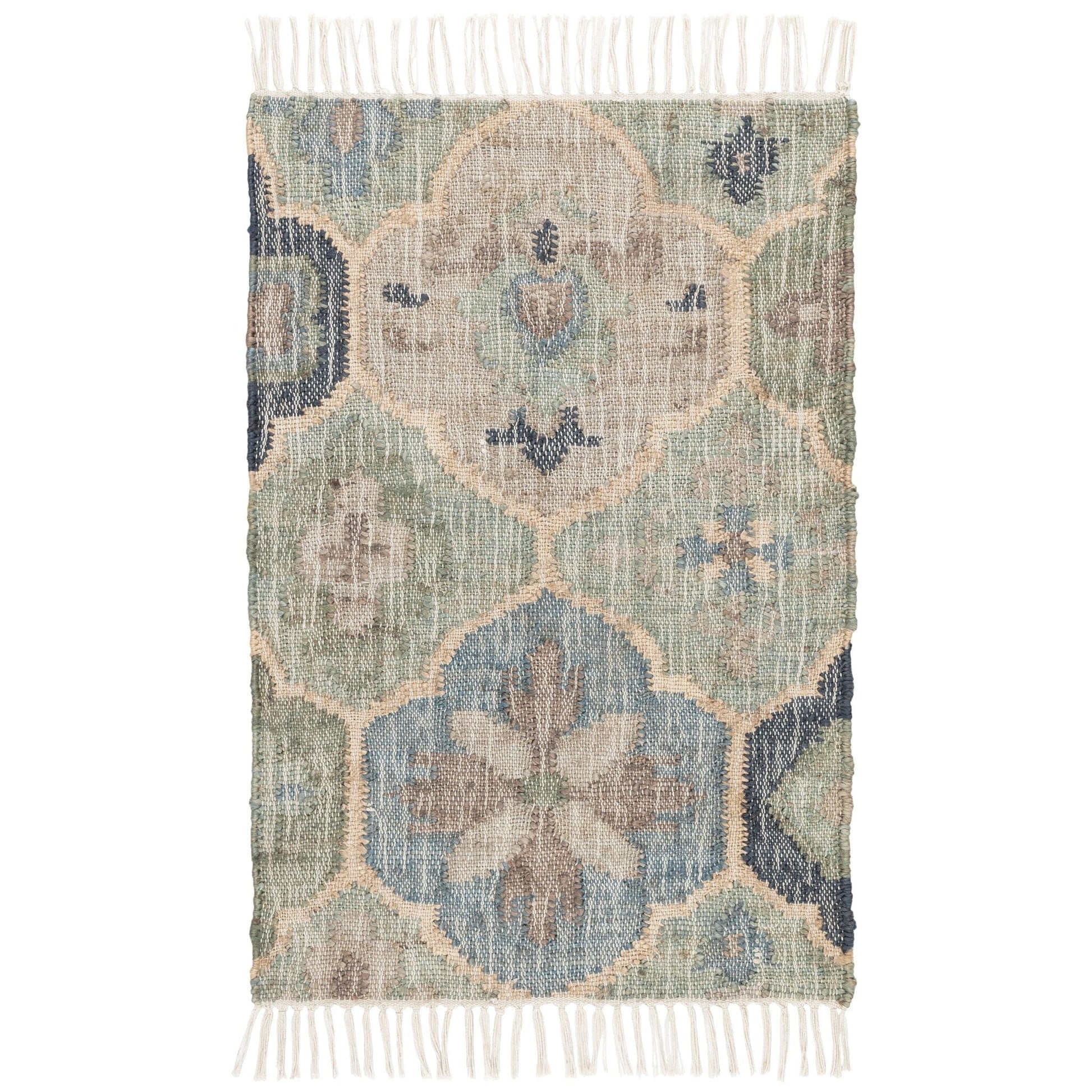 Pali Blue Handwoven Jute Rug Rugs 