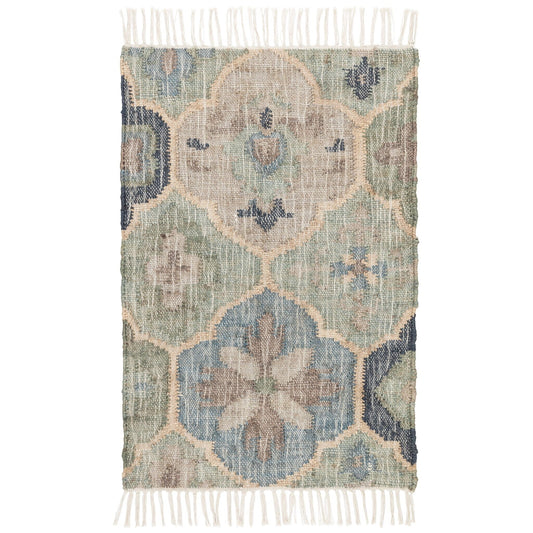 Pali Blue Handwoven Jute Rug Rugs 
