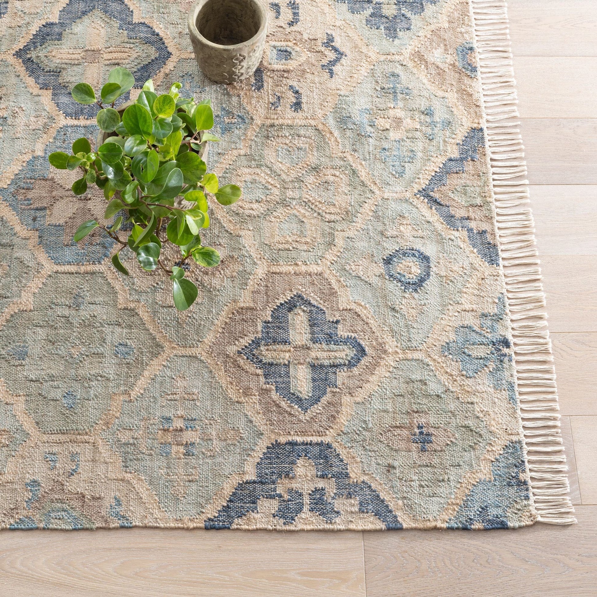 Pali Blue Handwoven Jute Rug Rugs 