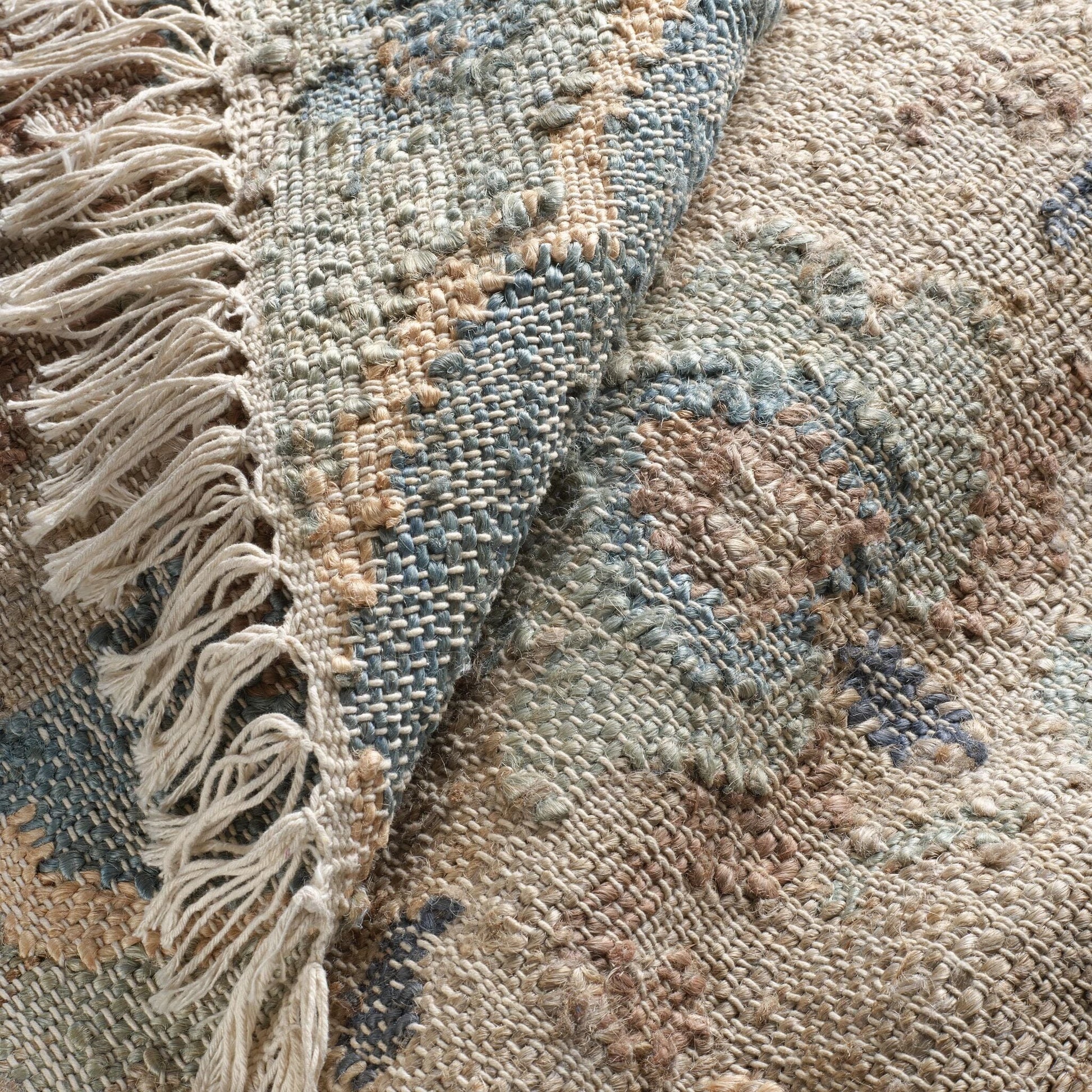 Pali Blue Handwoven Jute Rug Rugs 