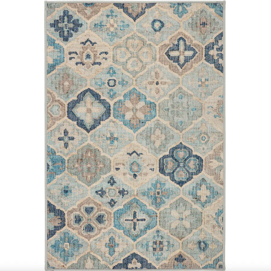 Pali Blue Machine Washable Rug WASHABLE 