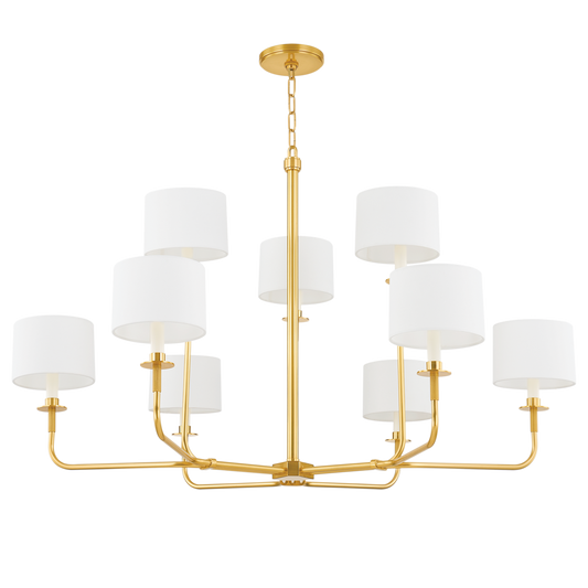 Paramus Chandelier Large Chandelier Aged Brass 