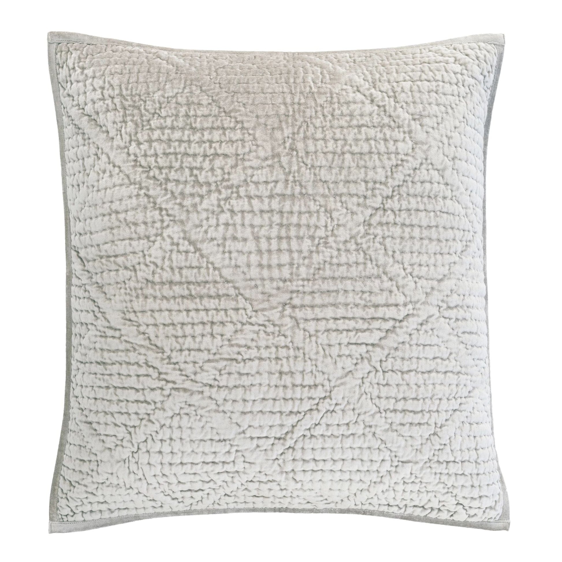 Parisienne Velvet Grey Quilted Sham Quilted Sham 