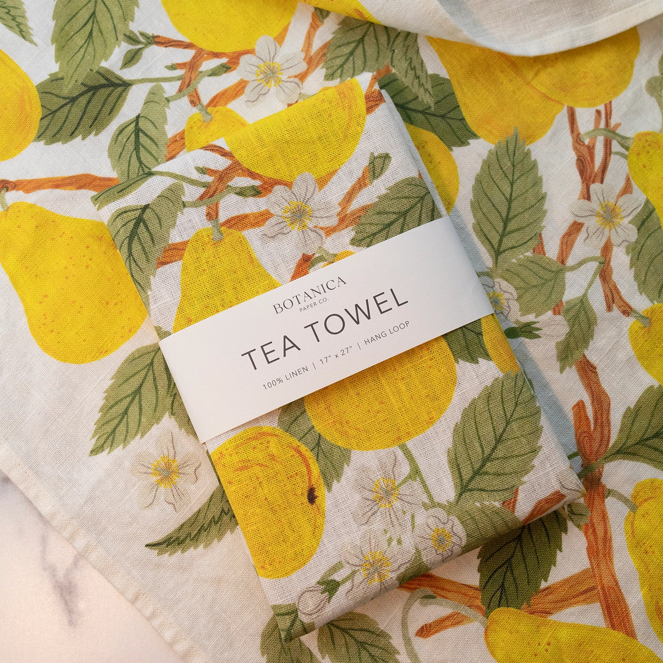 Pear Orchid Tea Towel Linens 