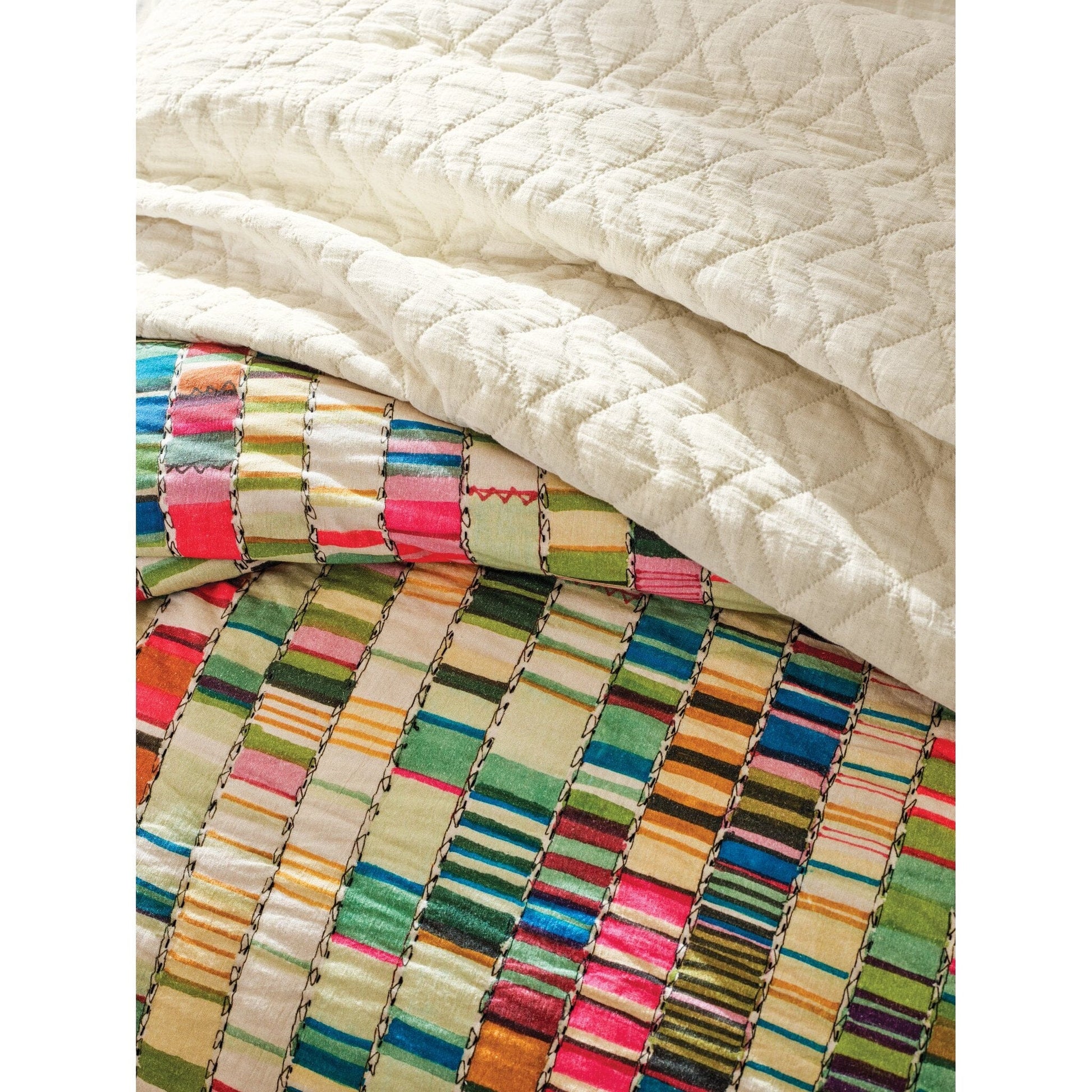 Penelope Stripe Multi Coverlet Sham Coverlet Sham 
