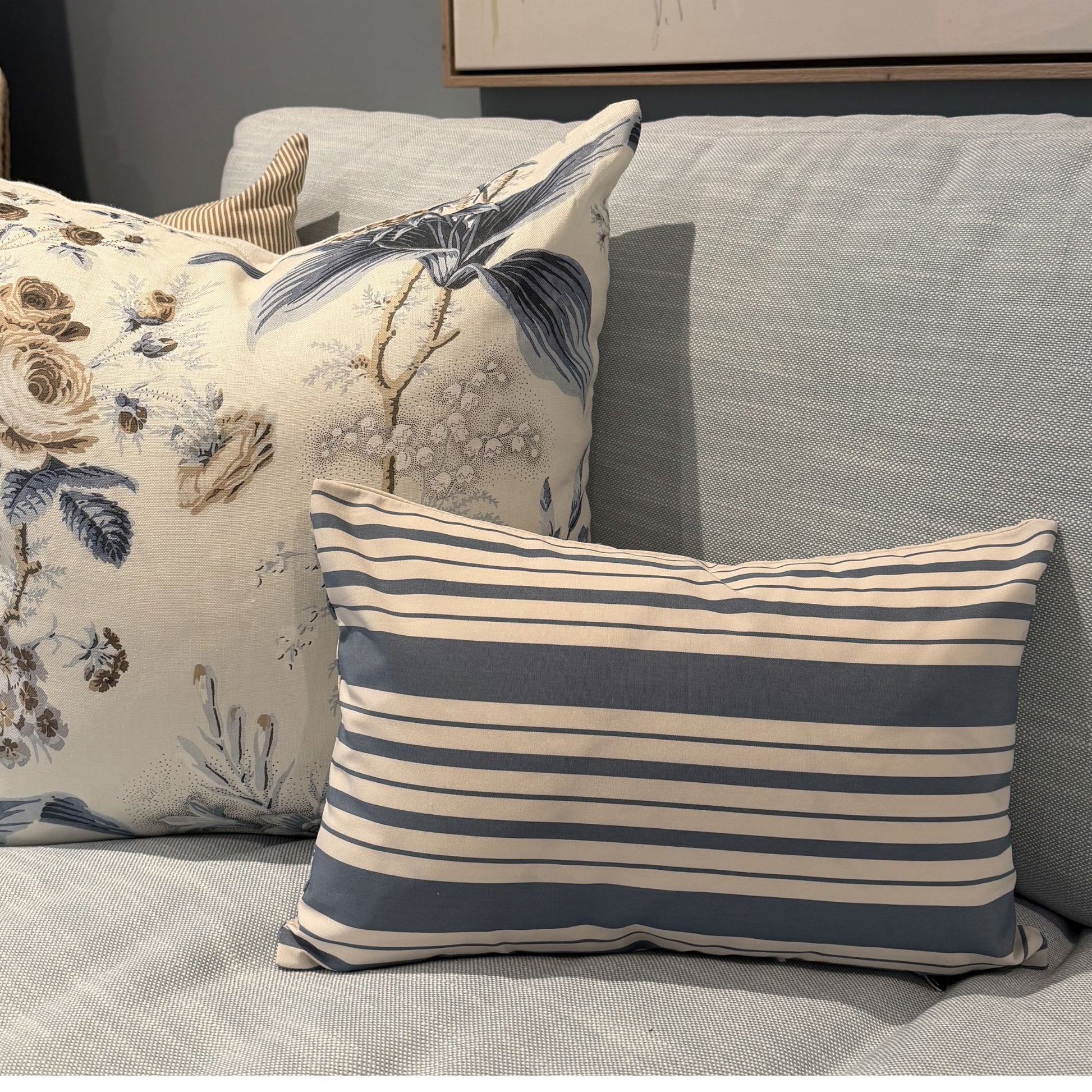 Petite Markie Stripe Lumbar Pillow - Cobalt Pillows 