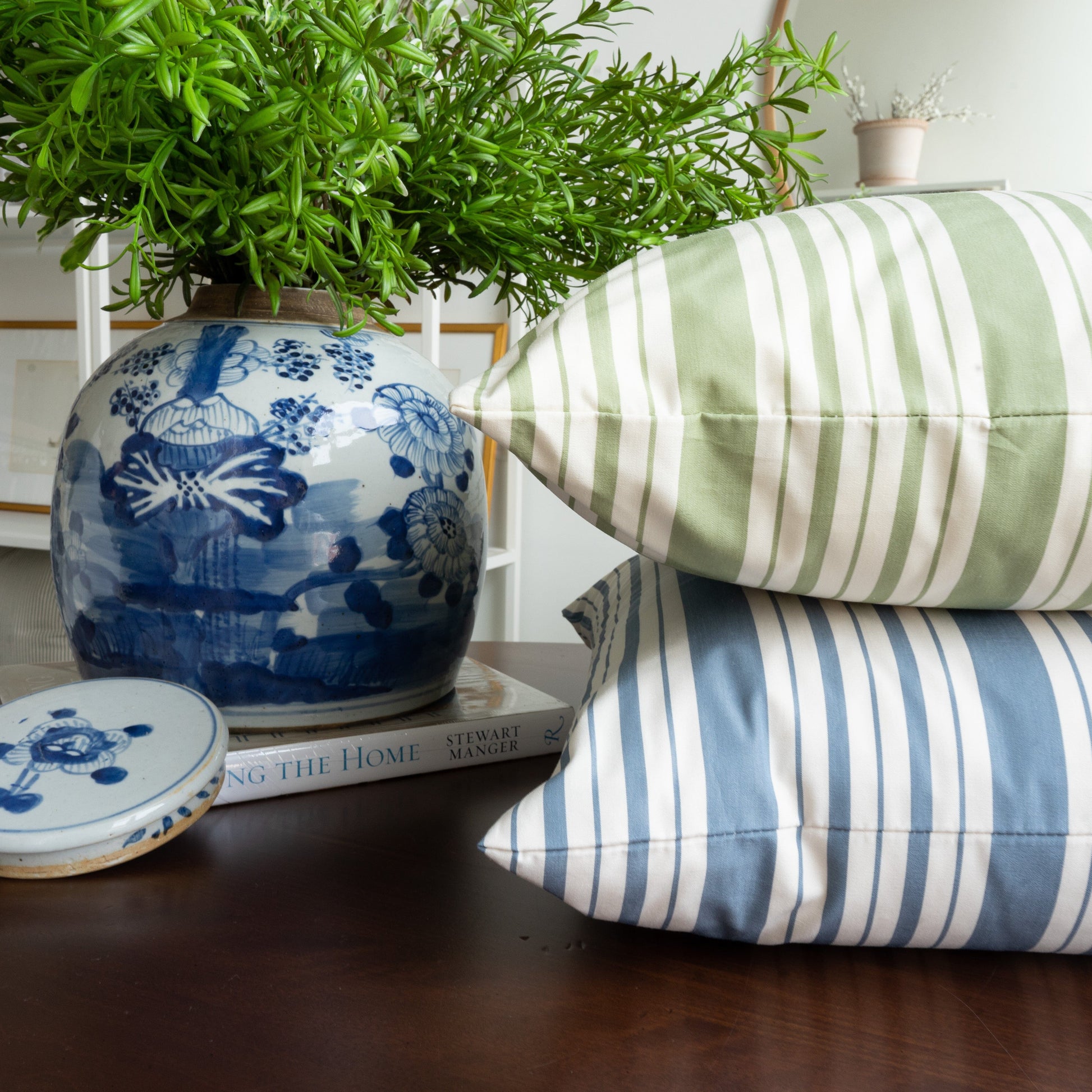 Petite Markie Stripe Lumbar Pillow - Cobalt Pillows 