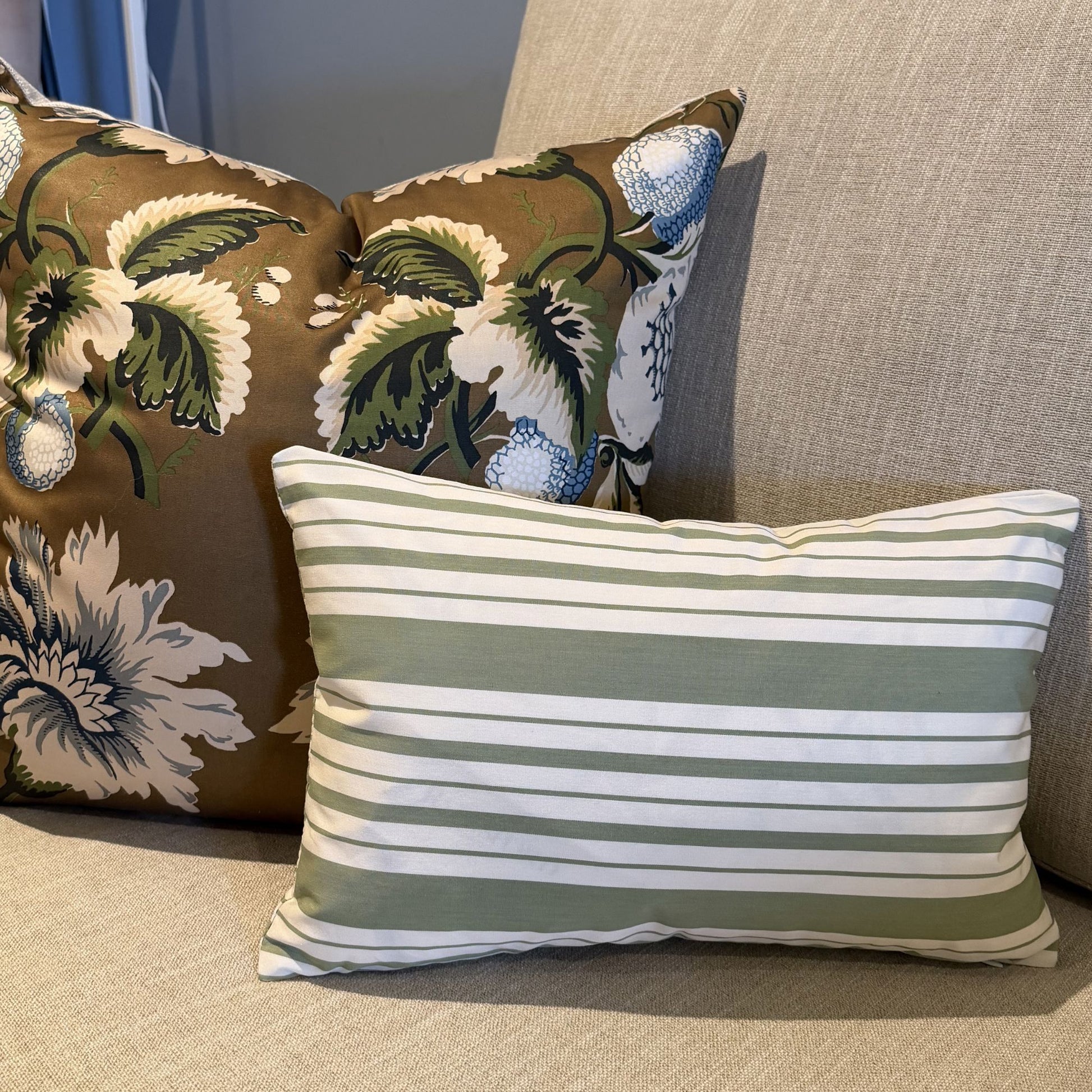 Petite Markie Stripe Lumbar Pillow - Leaf Pillows 