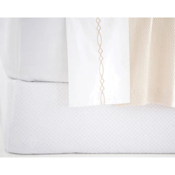 Petite Trellis White Matelasse Box Spring Cover Box Spring Cover 