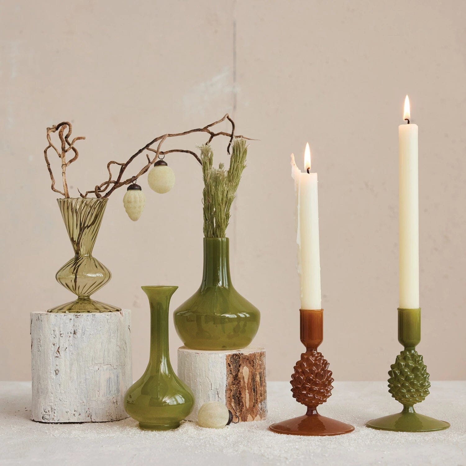 Pinecone Taper Candleholders Objects & Accents 