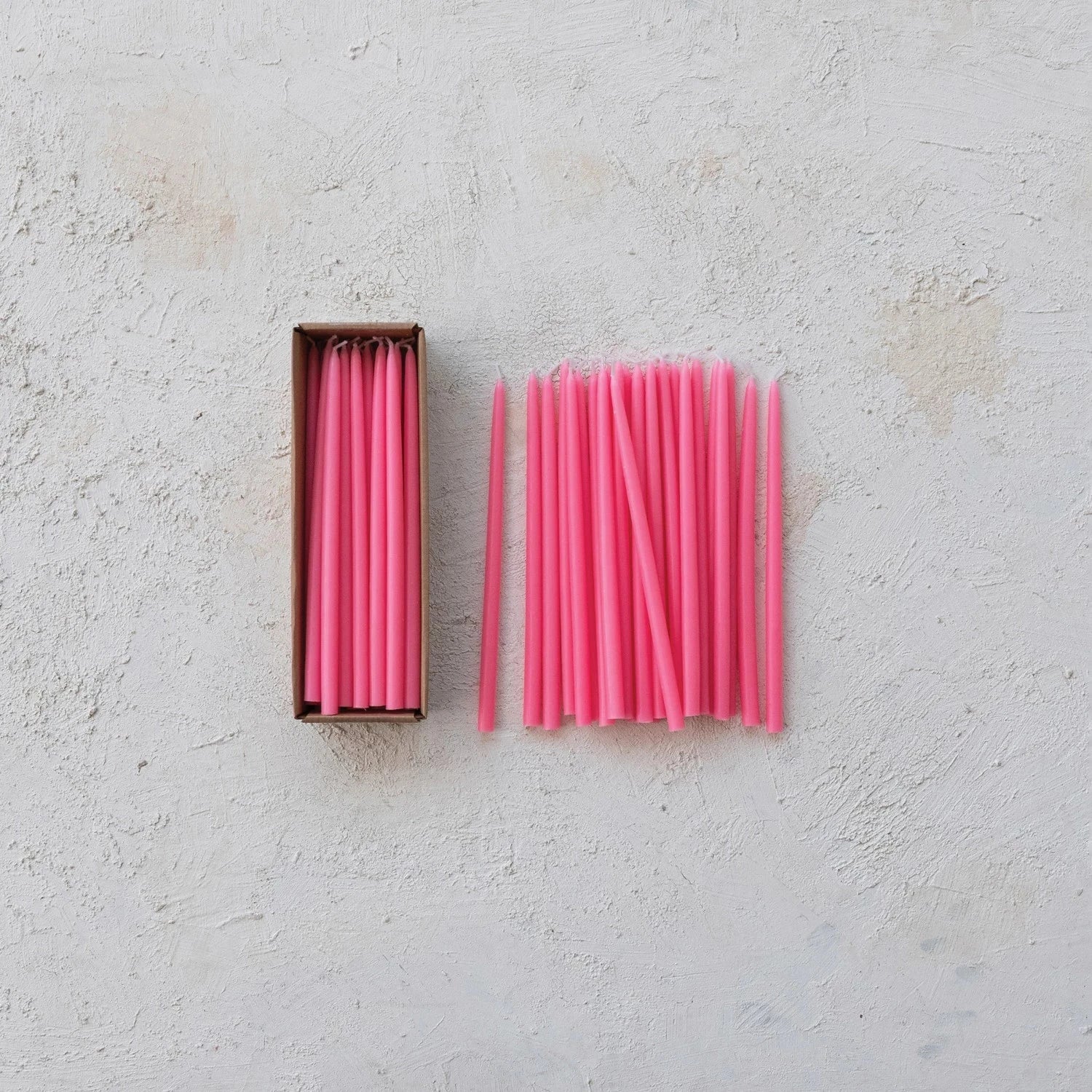 Pink Unscented Thin Taper Candles & Home Fragrance 