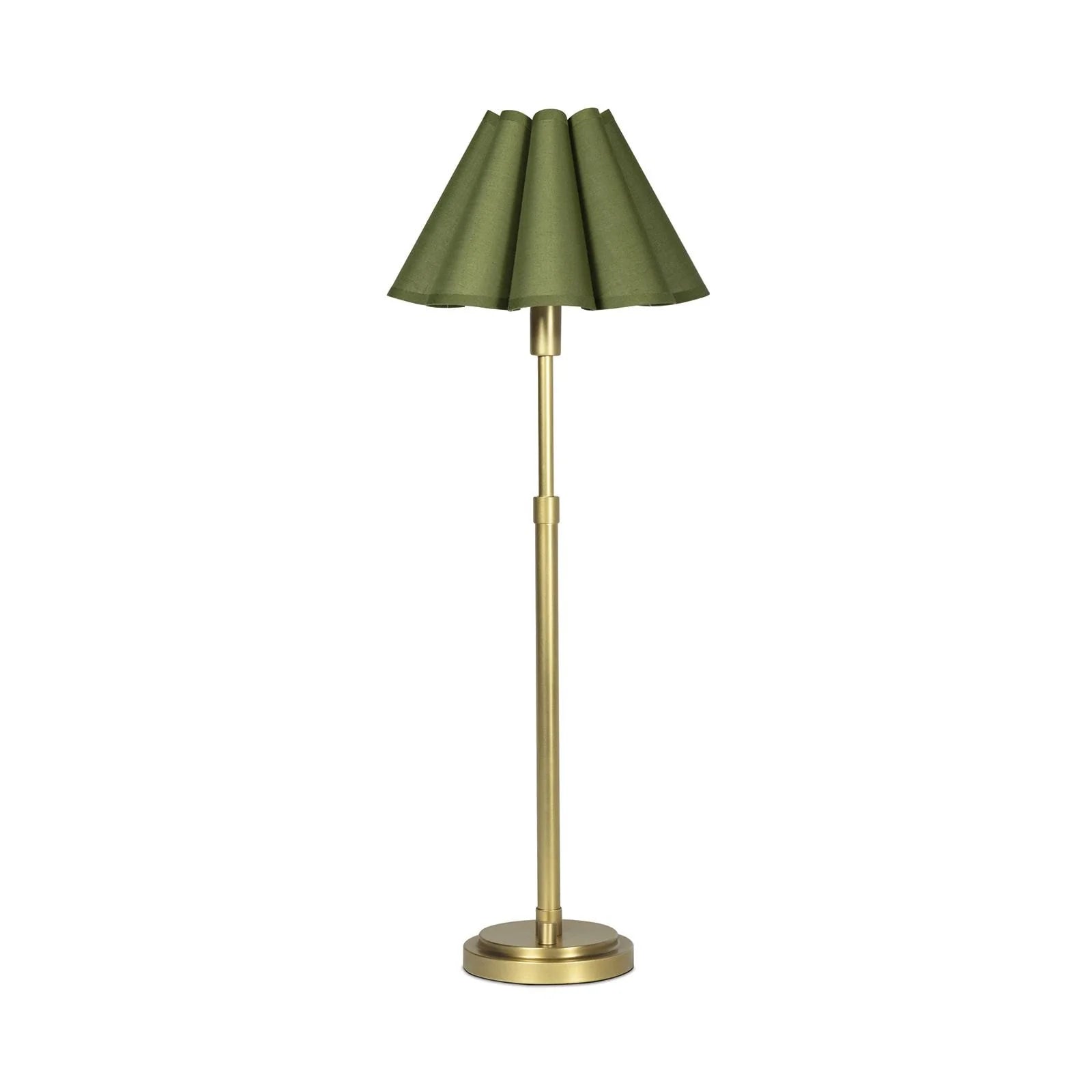 Polly Buffet Lamp - Scalloped Green Shade Table Lamps 