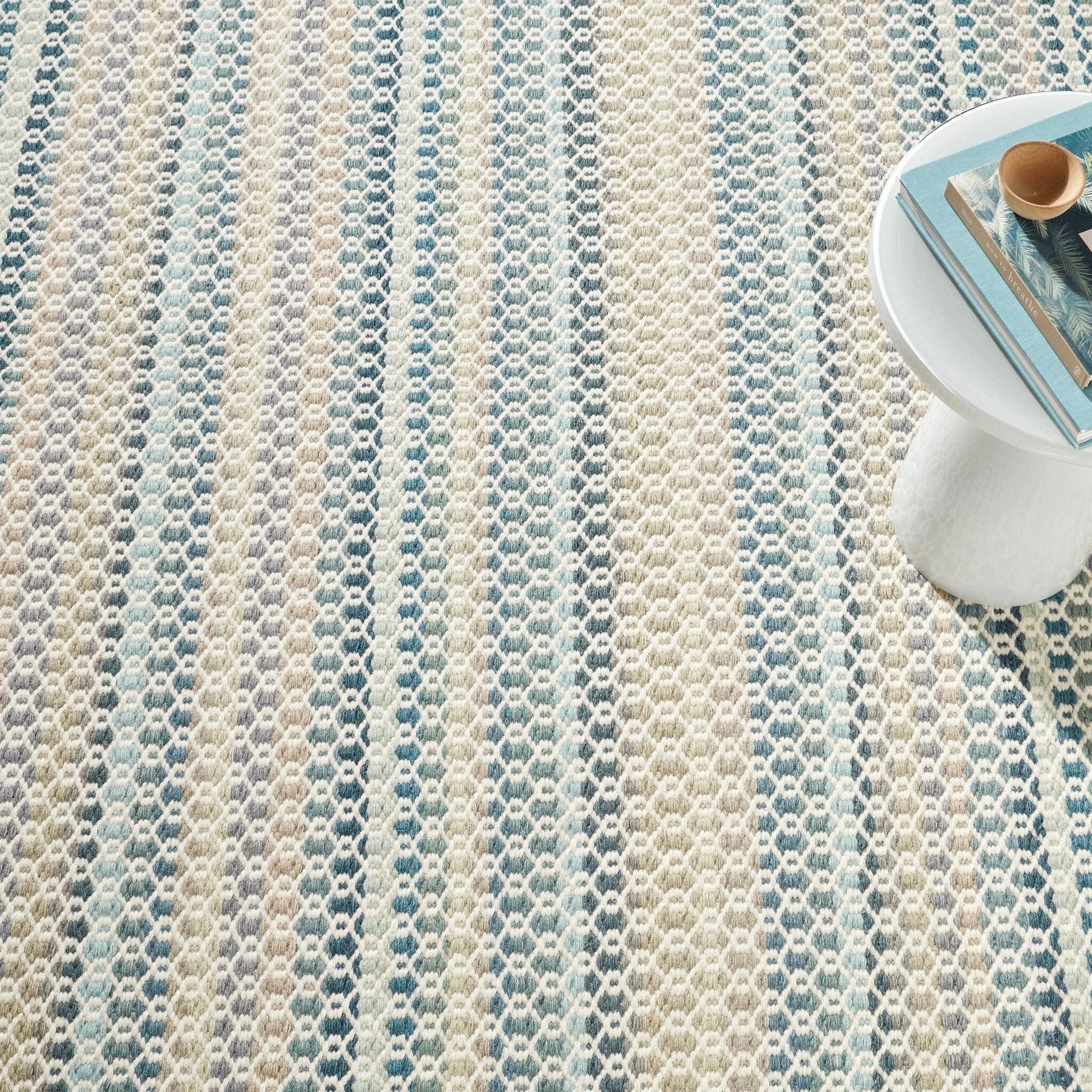 Poppy Blue Handwoven Wool Rug Rugs 