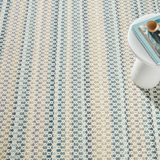 Poppy Blue Handwoven Wool Rug Rugs 