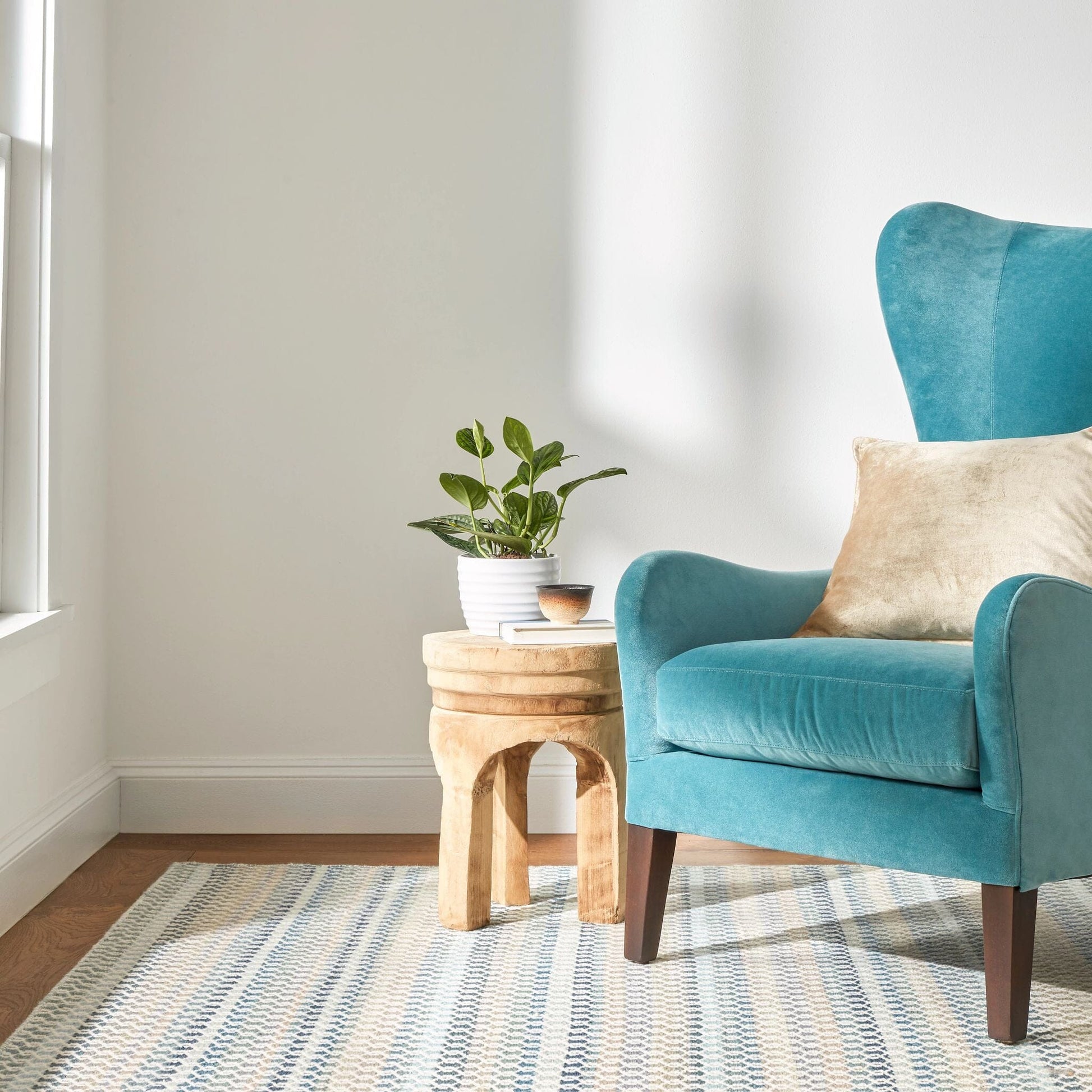 Poppy Blue Handwoven Wool Rug Rugs 