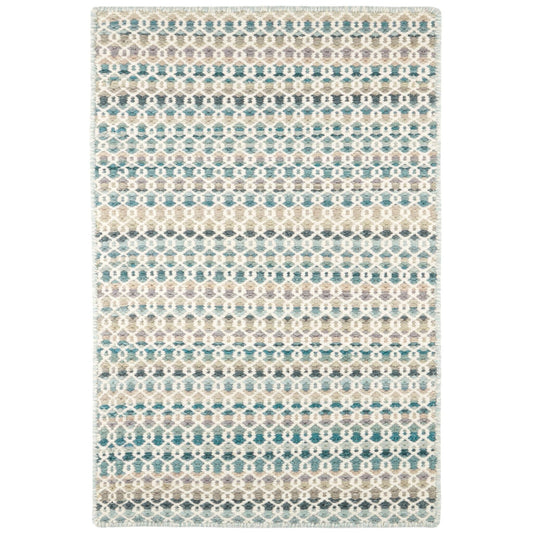 Poppy Blue Handwoven Wool Rug Rugs 