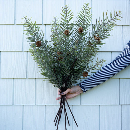 Powdered Long Pine Stem- 28" Greenery 