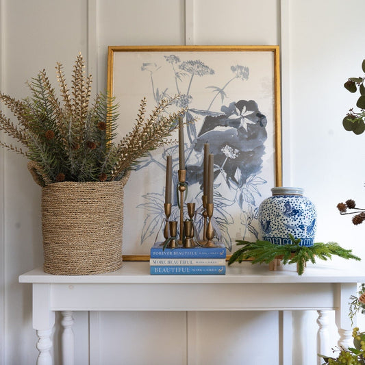 Powdered Long Pine Stem- 28" Greenery 