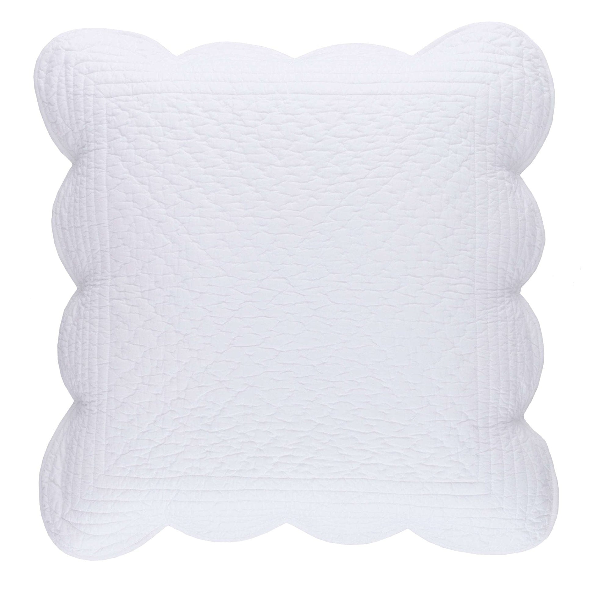 Power Shake Scallop White Quilted Sham Quilted Sham 