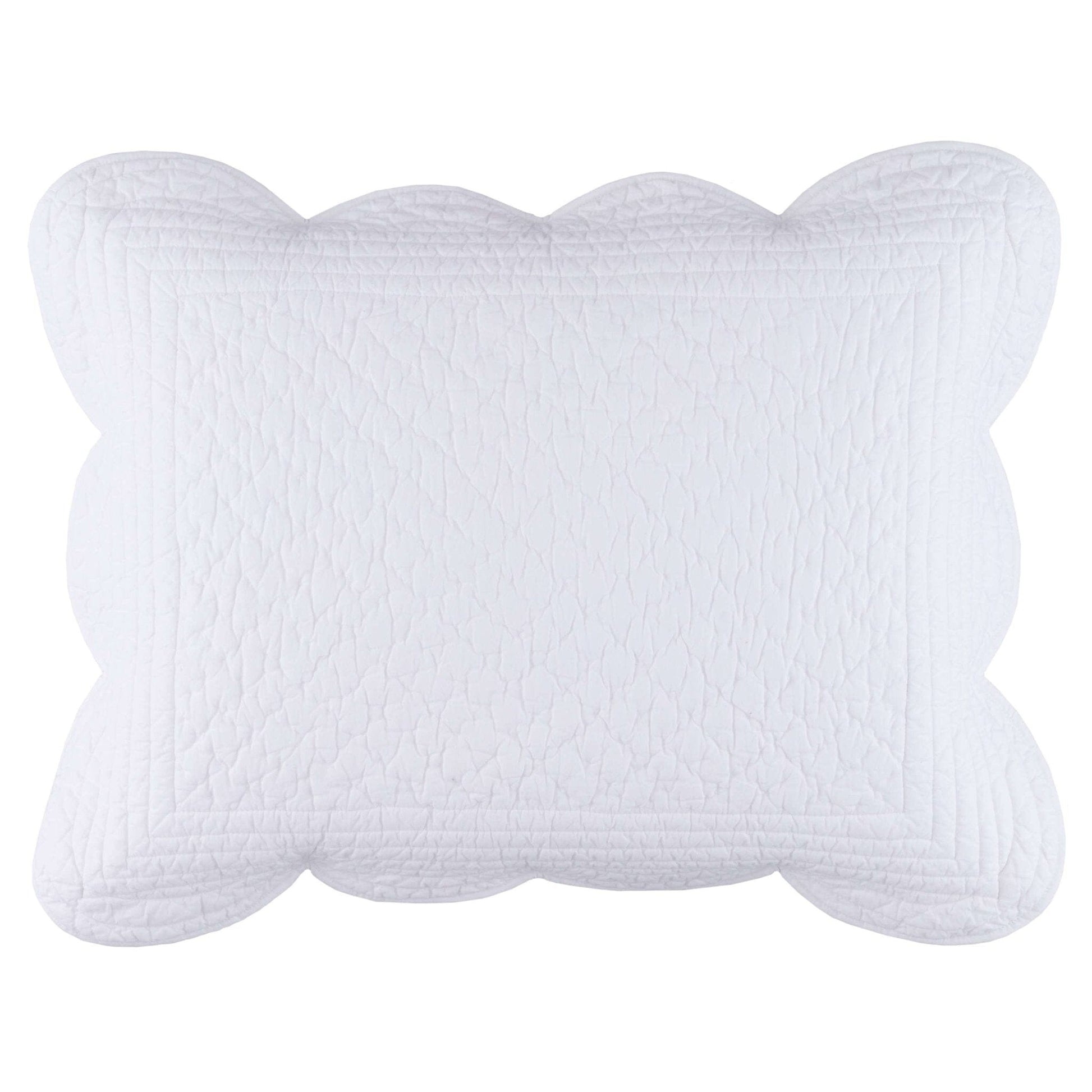 Power Shake Scallop White Quilted Sham Quilted Sham 